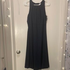 London Times Blue Halter Sundress Midi